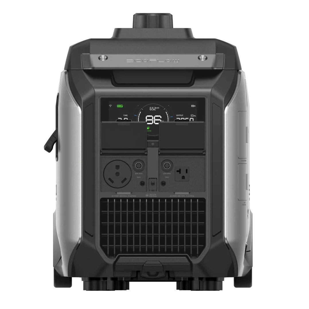 Front view of the ecoflow dual fuel generator