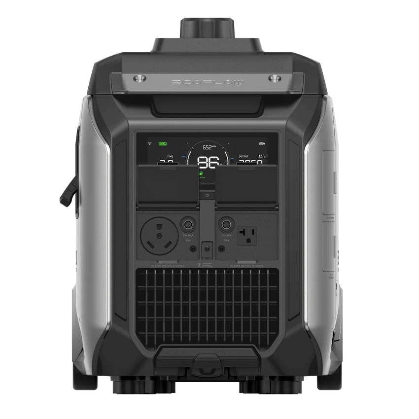 Front view of the ecoflow dual fuel generator