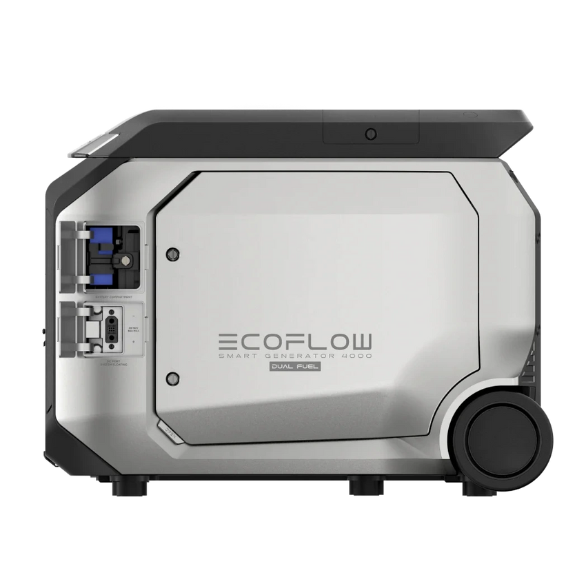 Side view with inlet and outlets