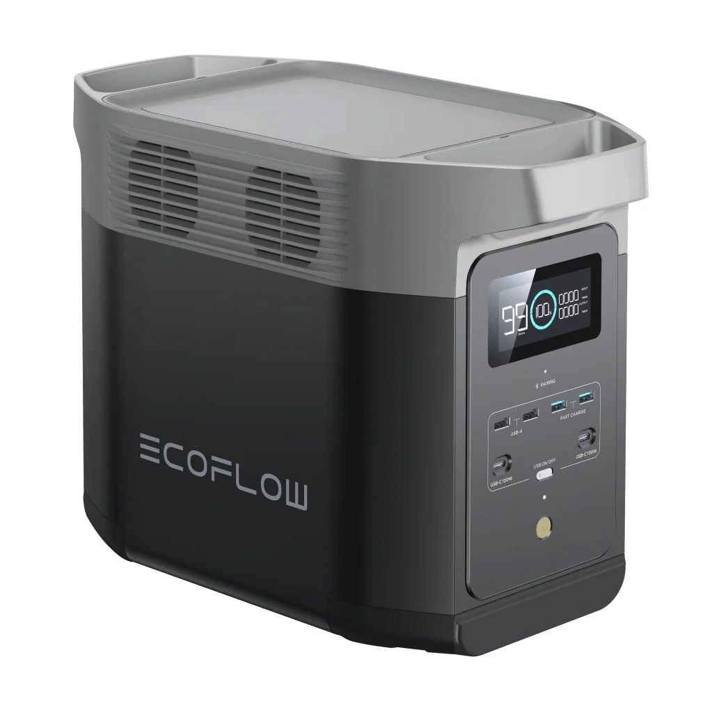 Side view of the portable power station