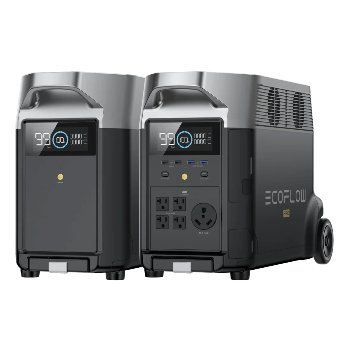 View of the portable power generator with battery expansion