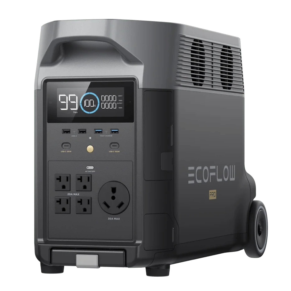 Portable Battery Generator Ecoflow Delta Pro with ac outlet with 30A for home backup