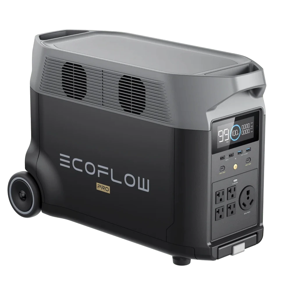 Side view of the portable battery generator