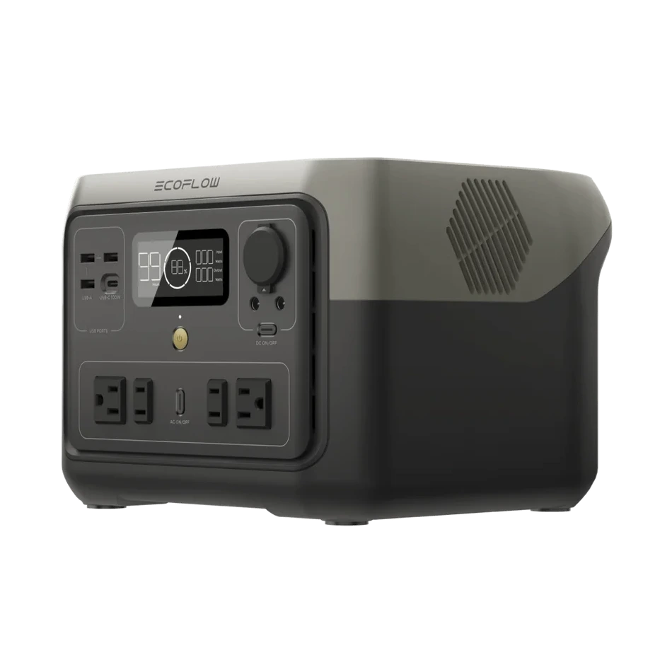 Side view of the power bank with ac outlet