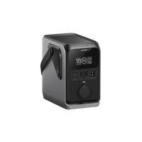 Side view of the portable backpacking battery pack from ecoflow