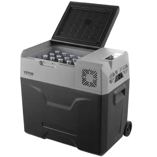 Electric Ice Chest for Car opened and front view