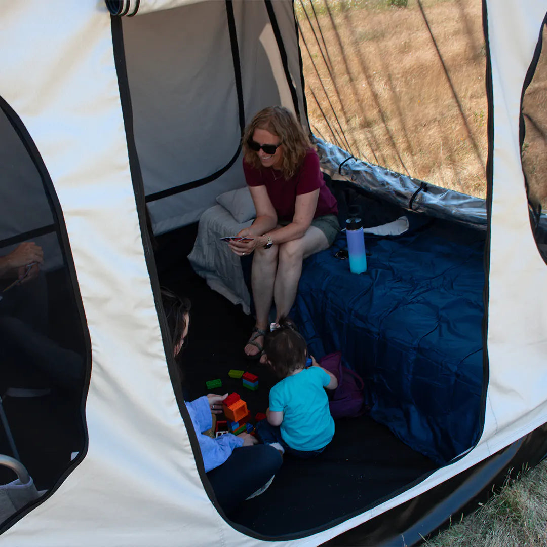 Inside of the family room annex with a floor