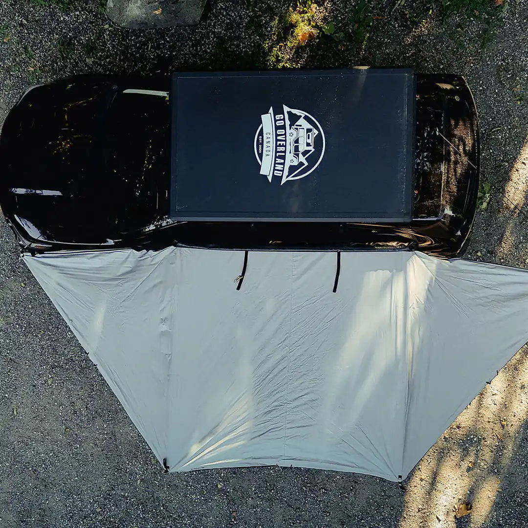 Sky view of the free standing awning