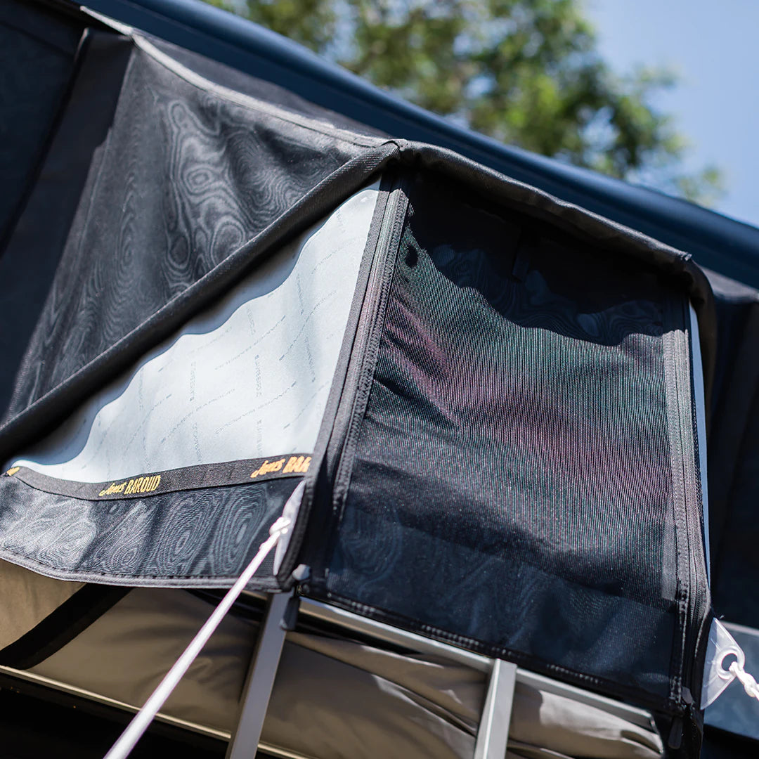 View when mounted on the rooftop tent