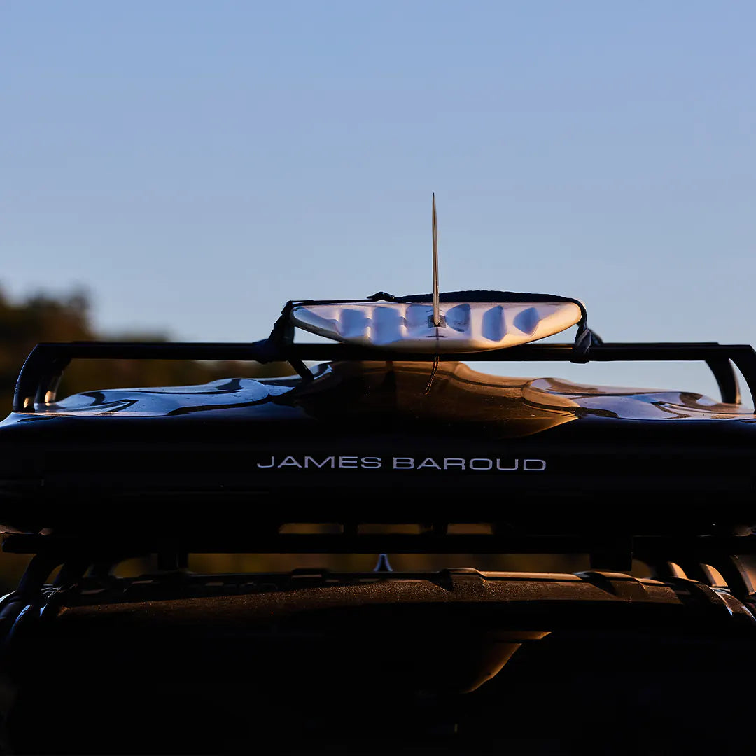 Rear view of the surf board