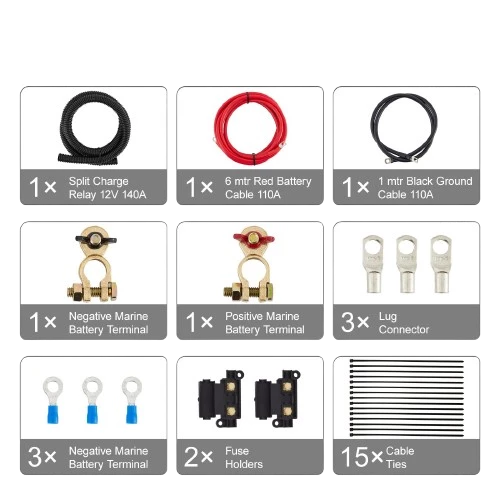 Kit de batterie Auxiliaire incluant tout les fils et cosses nécéssaire 