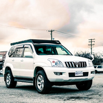 Toyota Land Cruiser Prado with a roof rack by VAN44 made in Canada
