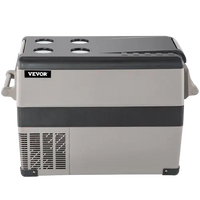 Large electric cooler with handle, side view