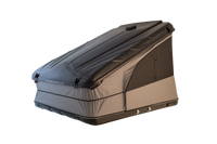 Side view of the black roof top tent
