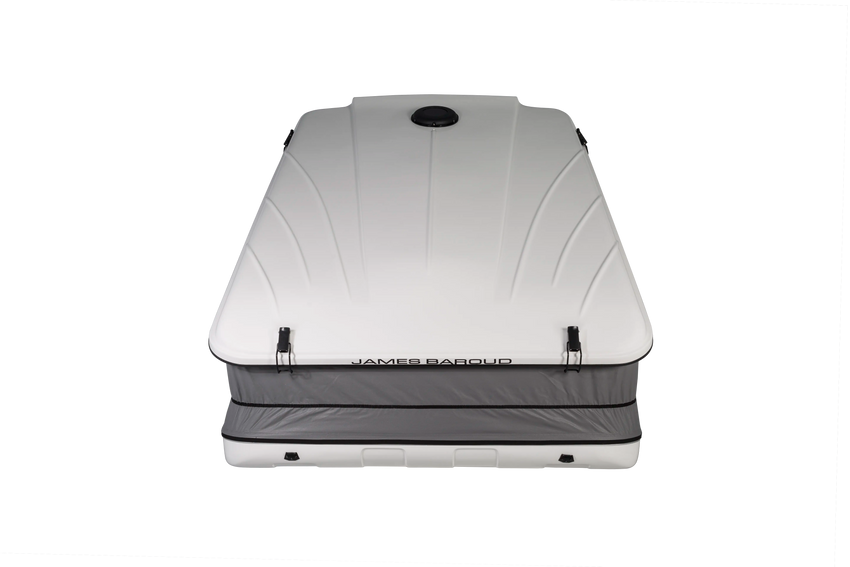 Front view of the Clam shell roof top tent