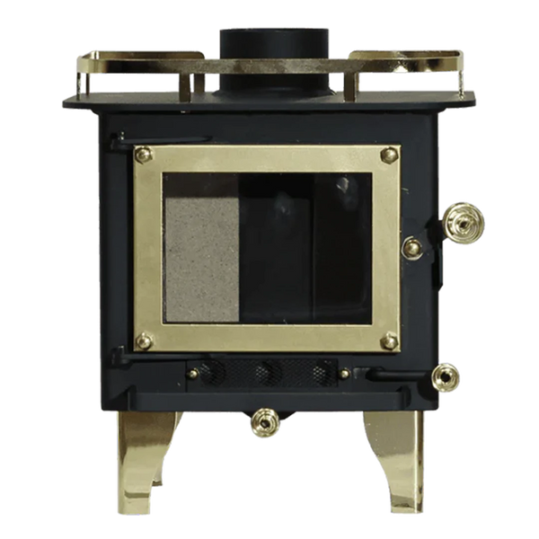 Mini Wood Stove for Van <br>CUB Brass <br>200 sq ft