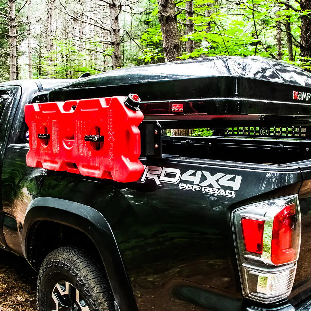 Large view with rotopax cans and a roof top tent