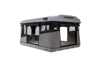 James Baroud Evasion Roof Top Tent with windows opened and inside view of the mattress and doors