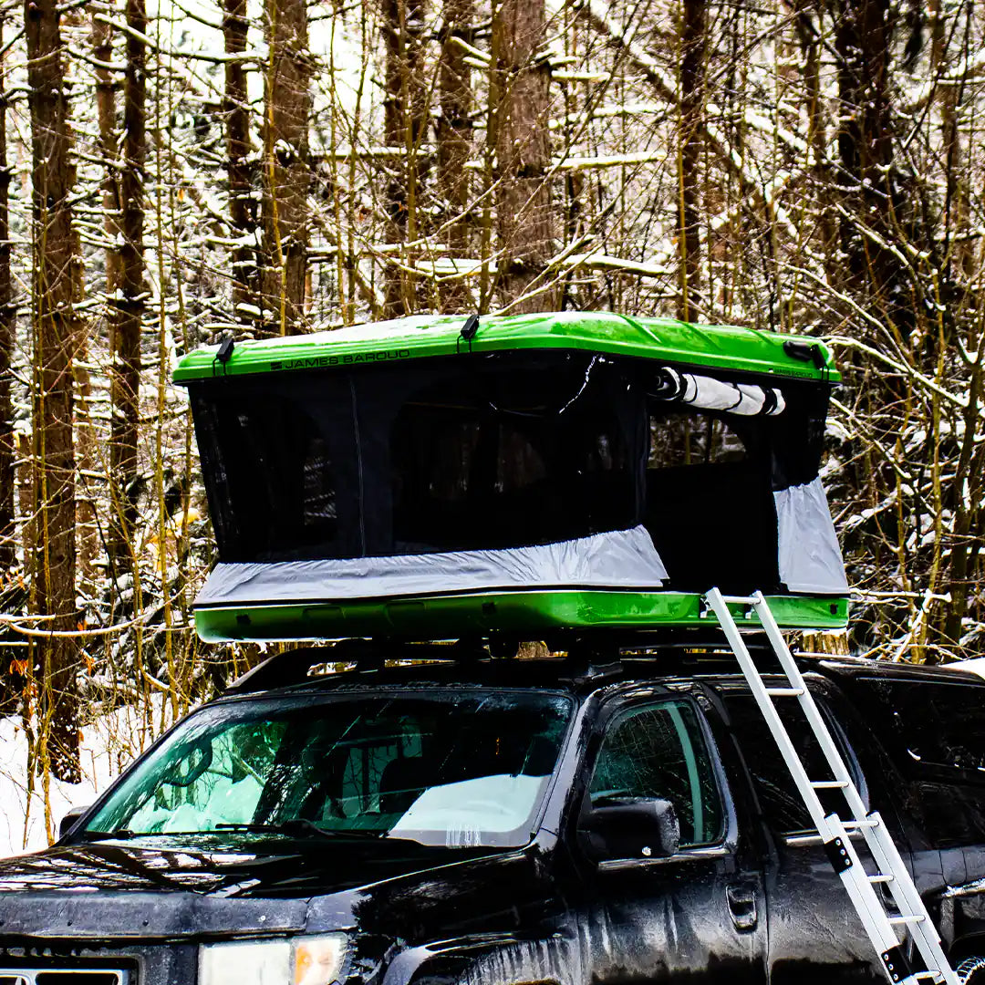 View of the Pop up roof top tent on a honda ridgeline