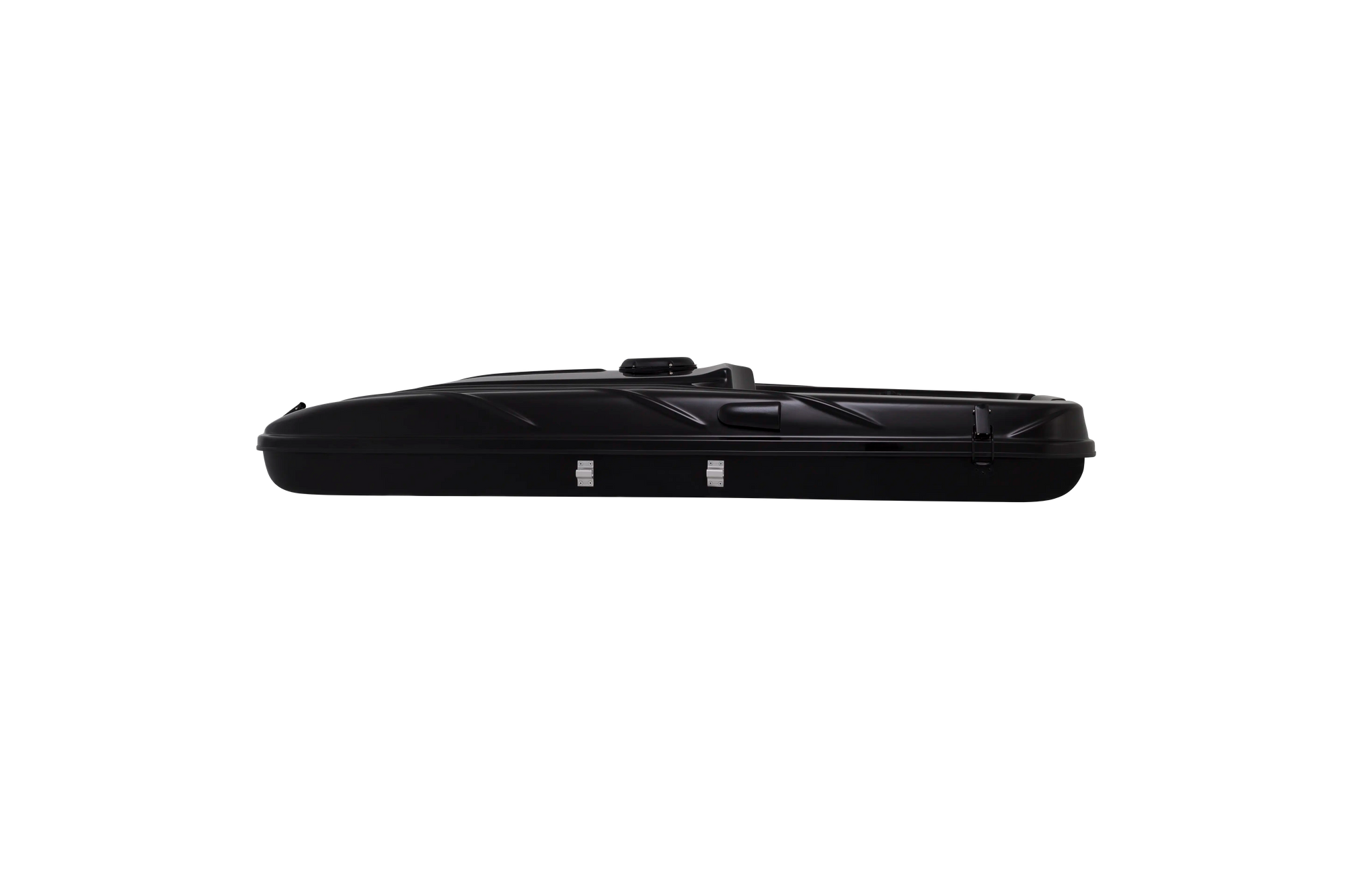 Side view of the black roof top tent