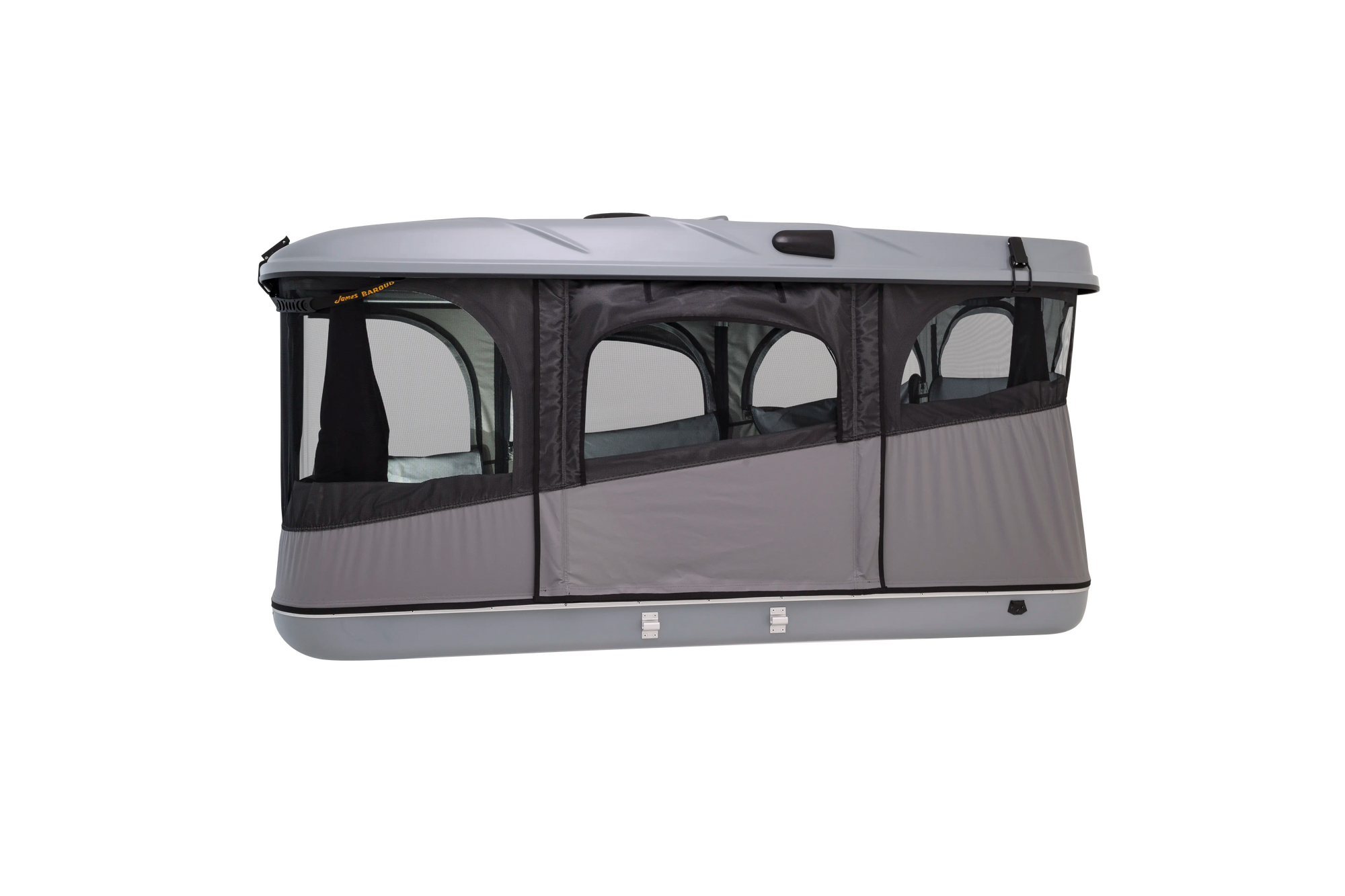 Side view open doors and windows grey model