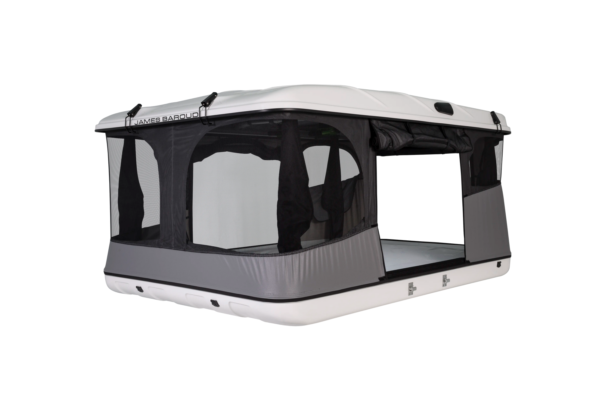 View of the pop up roof top tent with open doors