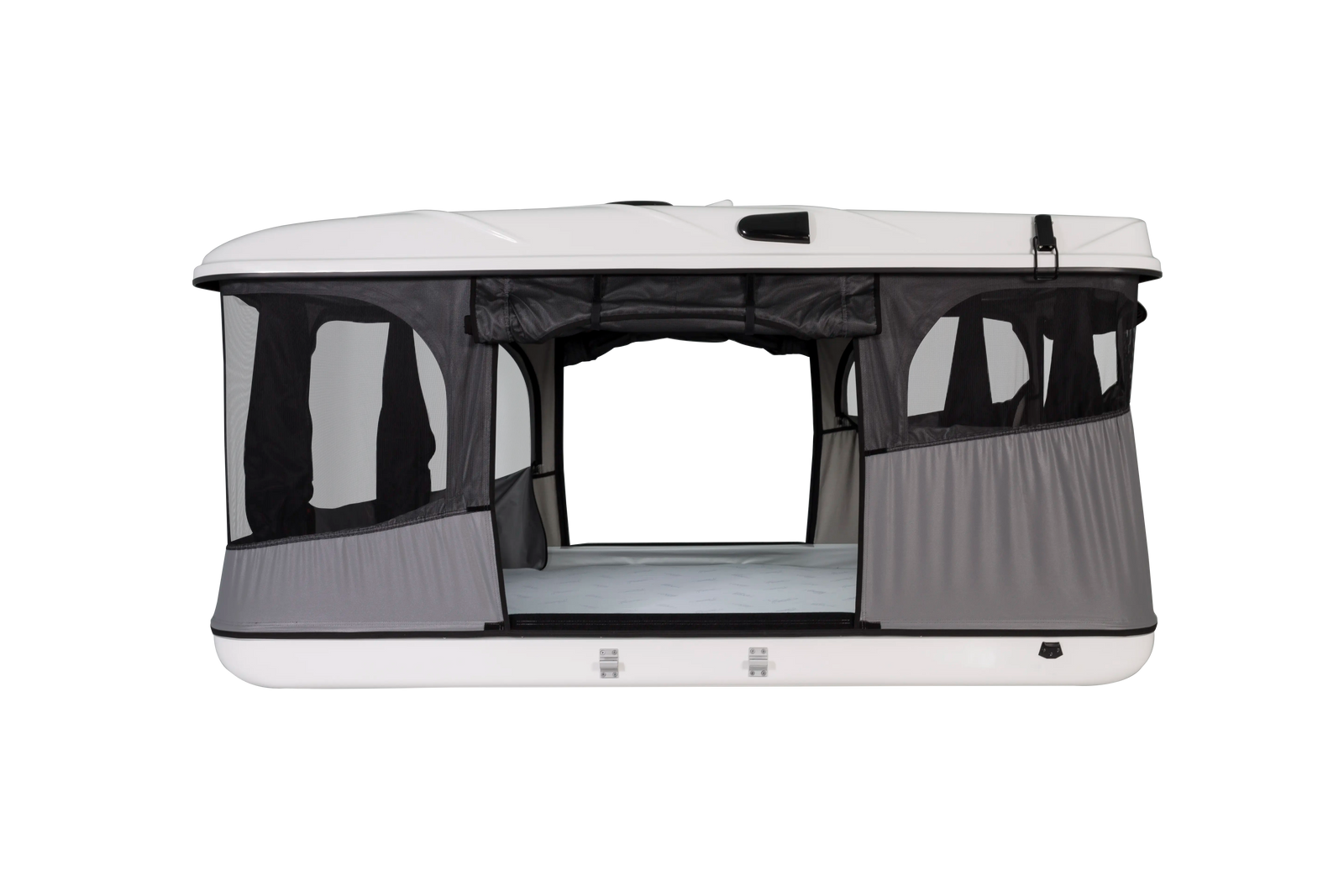 Side view with open doors and windows with inside view