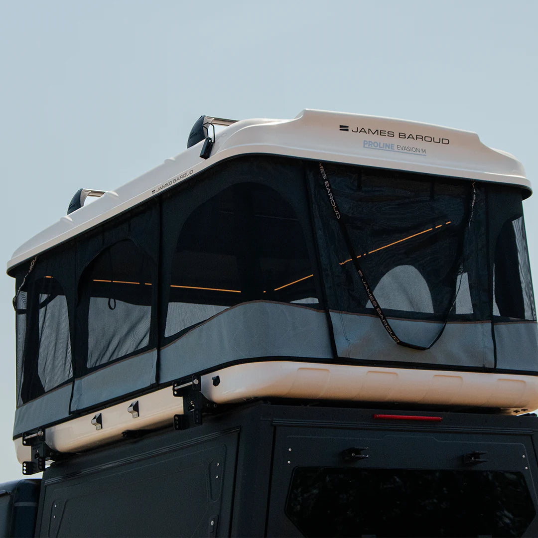 Evasion Proline James Baroud Pop-up 4-season rooftop tent creme white
