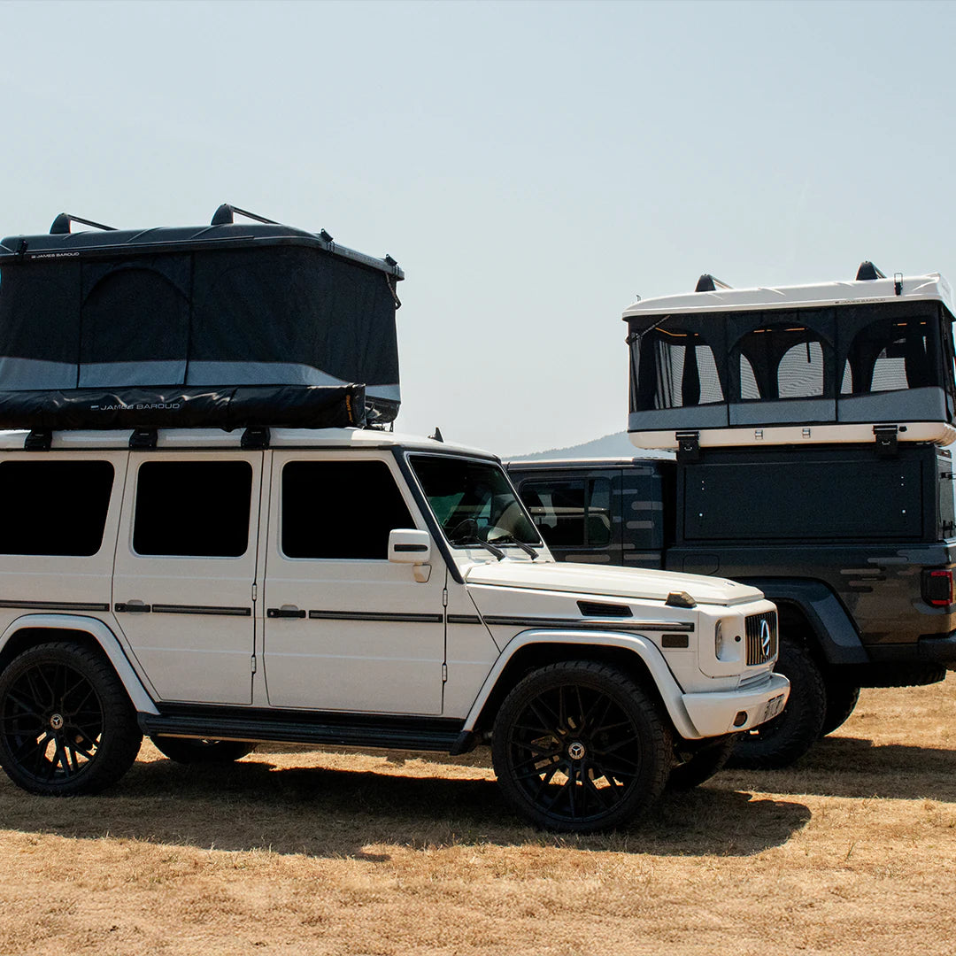 View of two pop-up rooftop tents