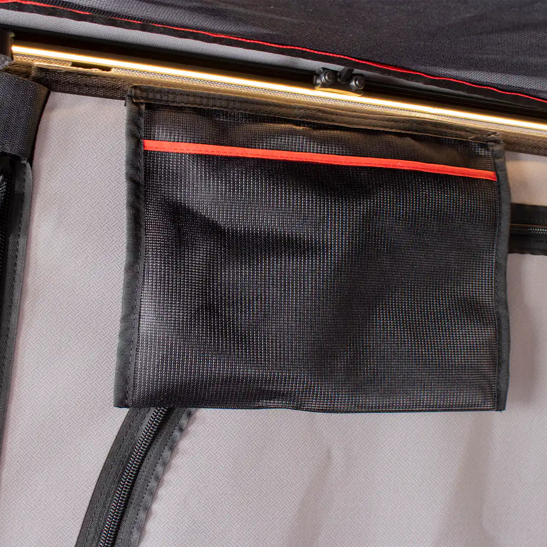 Inside view of the storage and lights of the magma pop up roof top tent