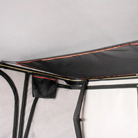 Inside view of the hard shell roof top tent with storage