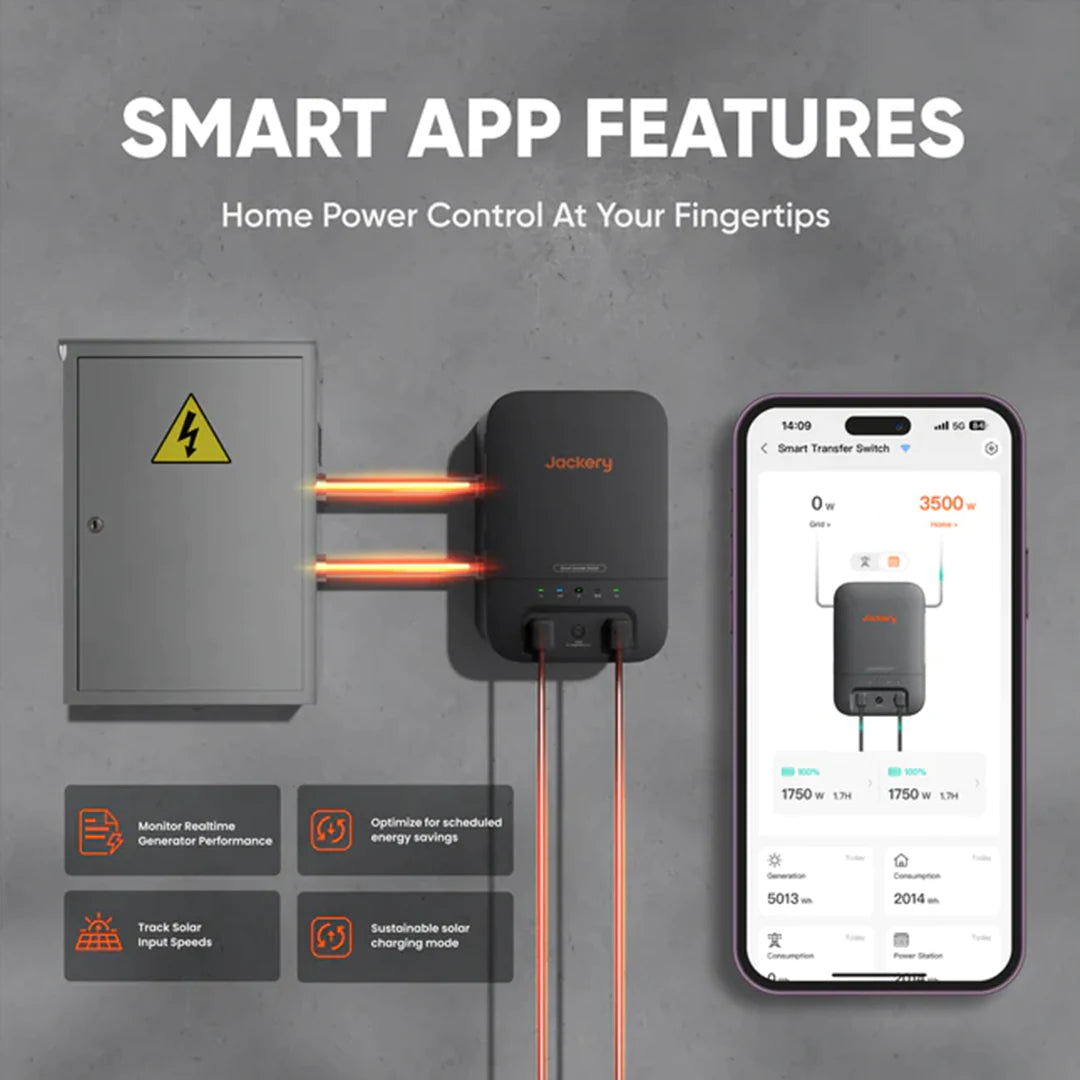Detailed view of the smart app features of the battery backup for power outage