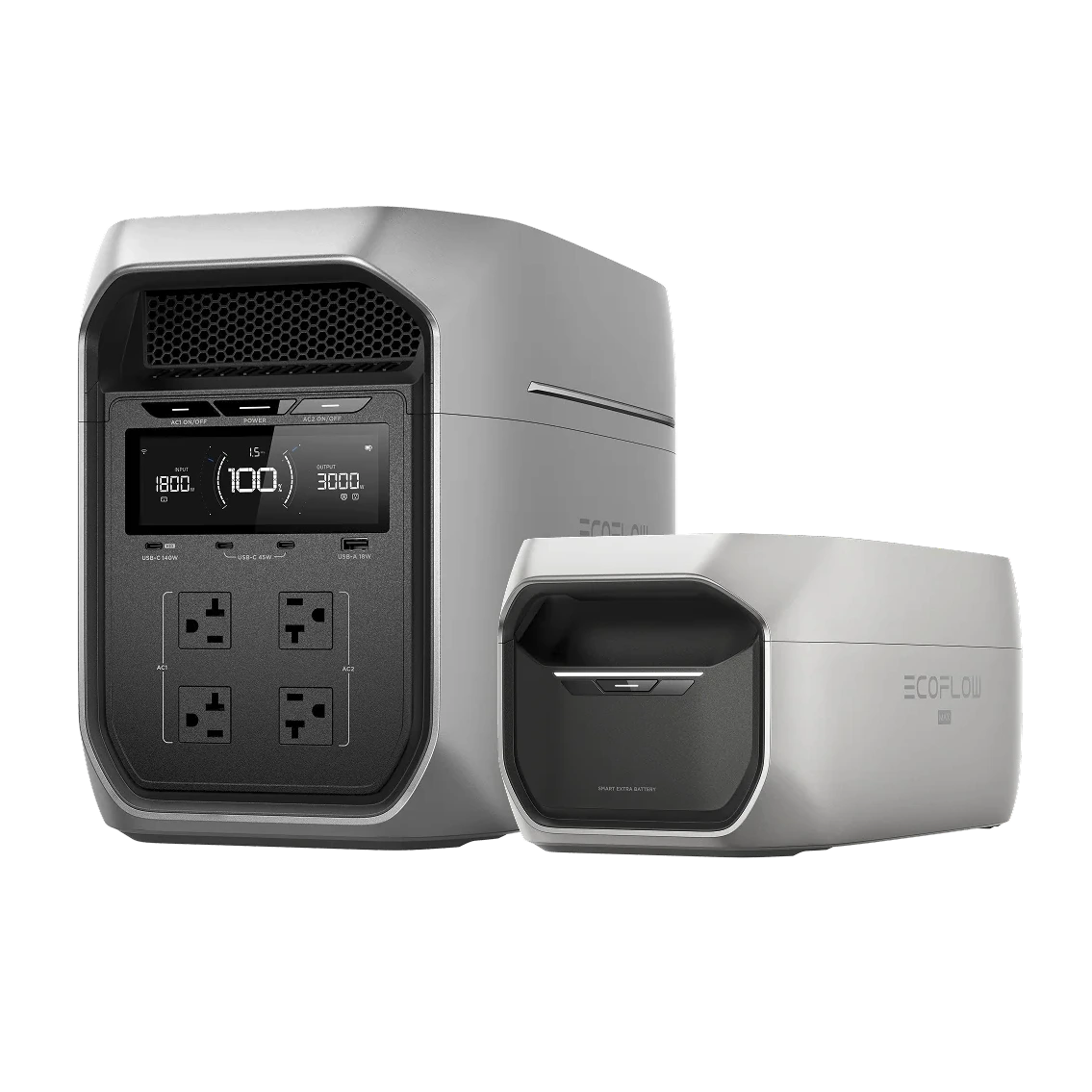 View of the portable battery generator with expansion option