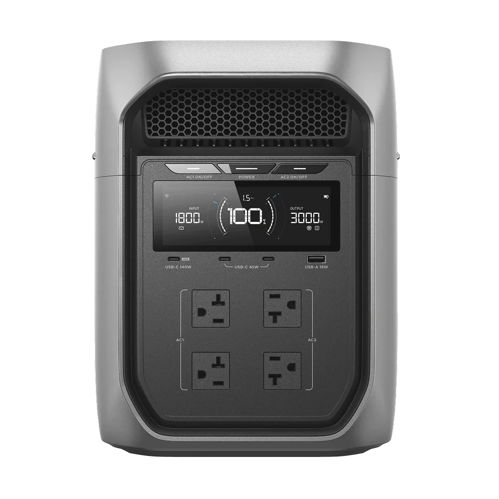 Front view of the portable battery generator