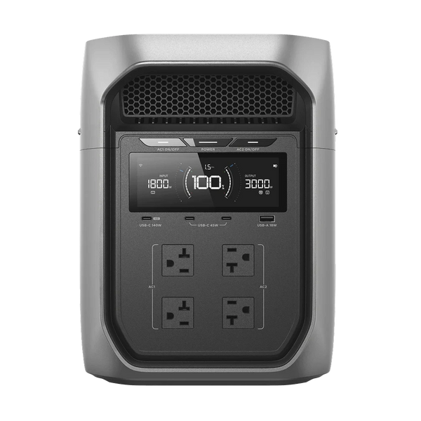 Front view of the portable battery generator