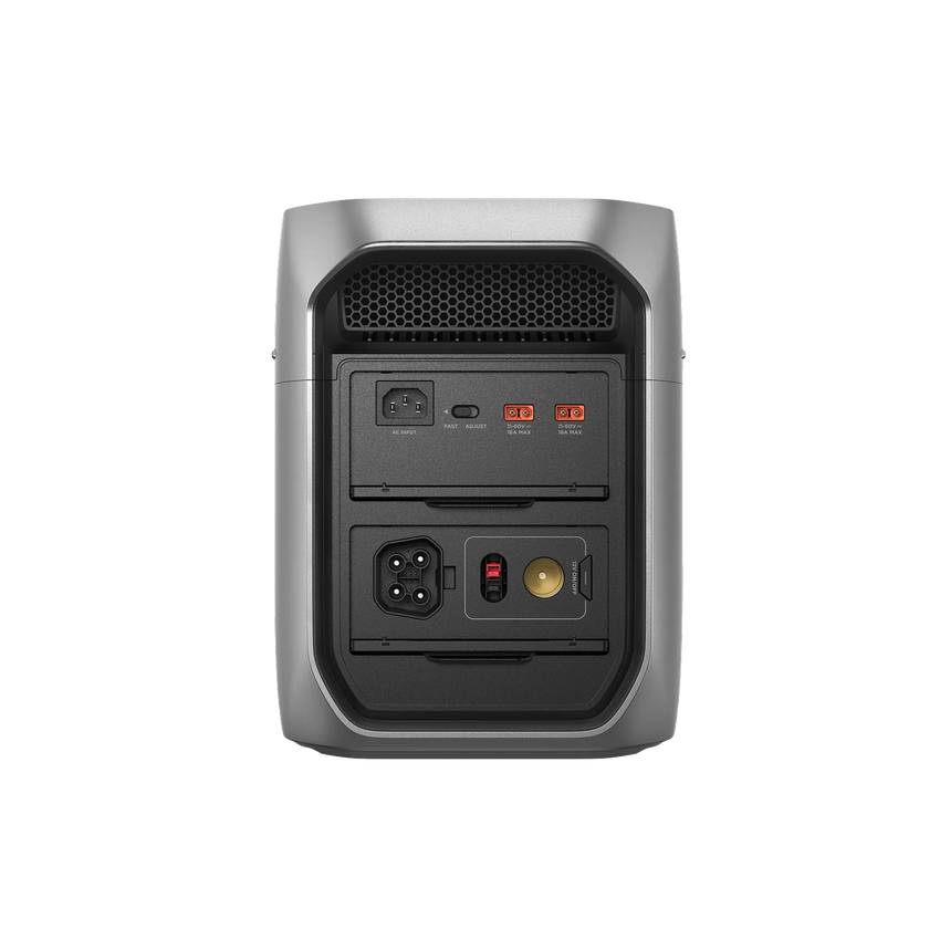 Rear view with inlets and outlets