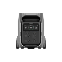 Front view of the portable battery generator with wheels