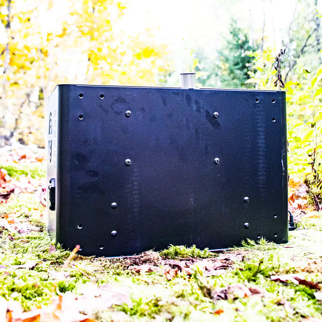 Bottom view of the heater, with no entry or output, very safe