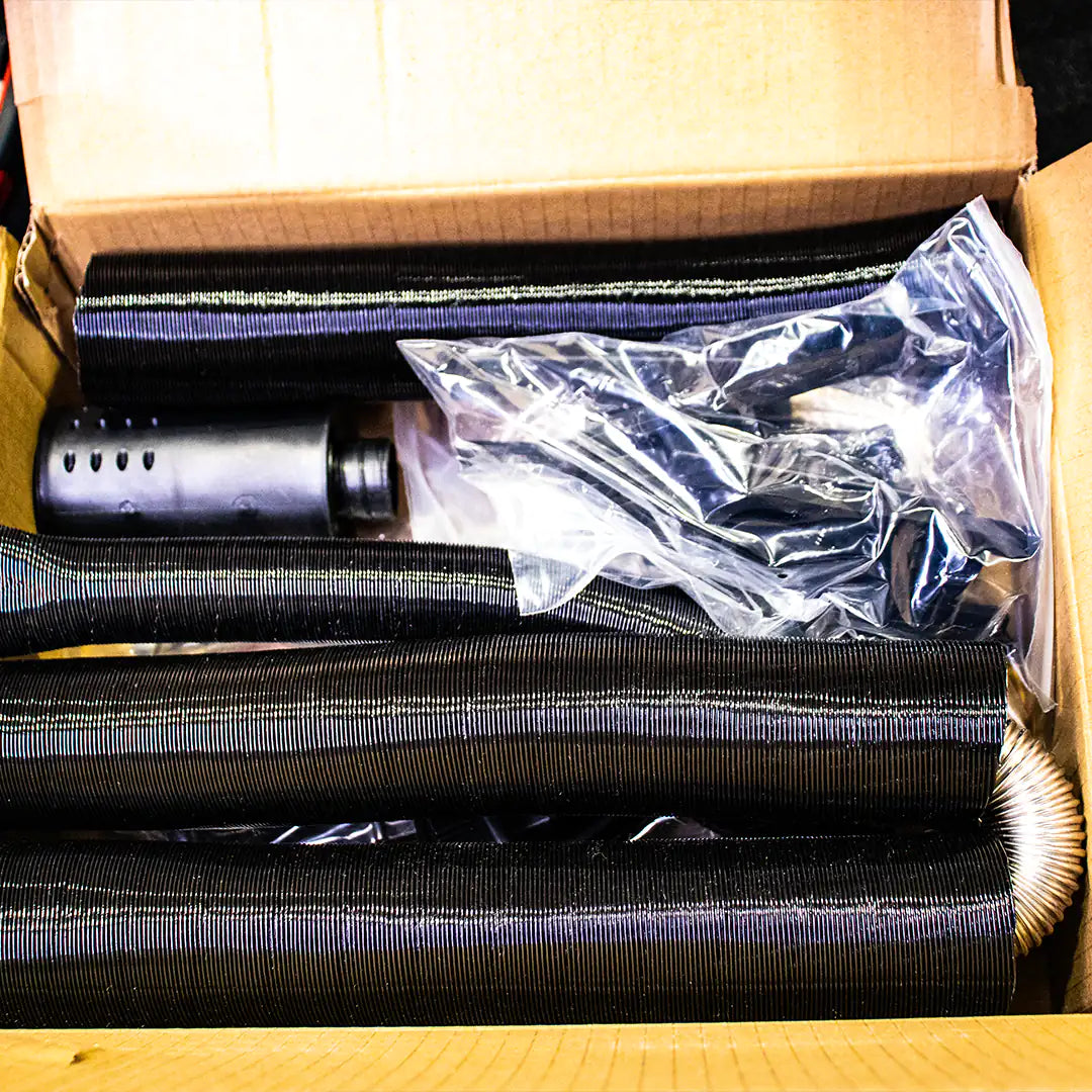 Portable diesel heater for tent in box