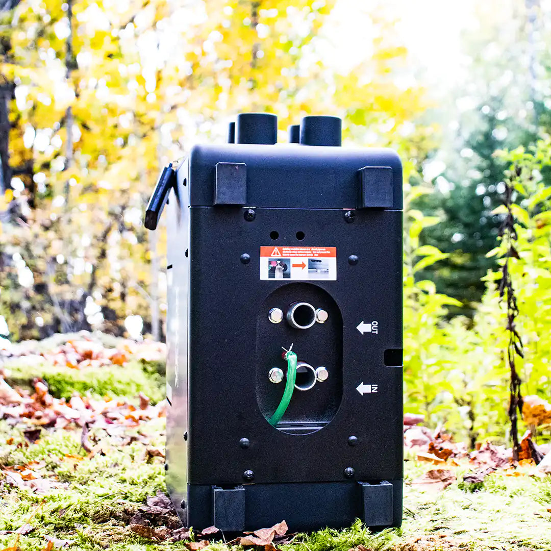 Bottom view air entry and exhaust output