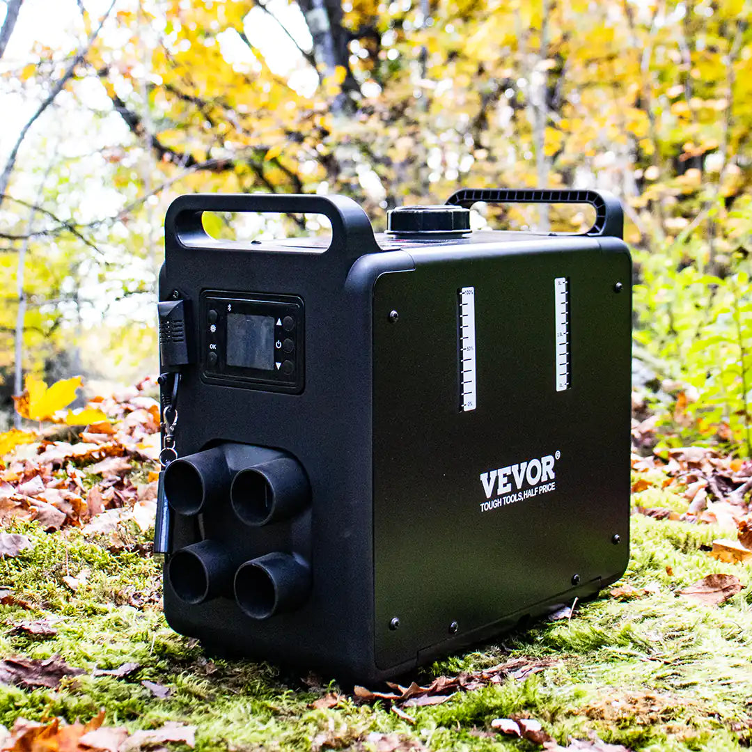 Portable Diesel Heater in the forest for tent