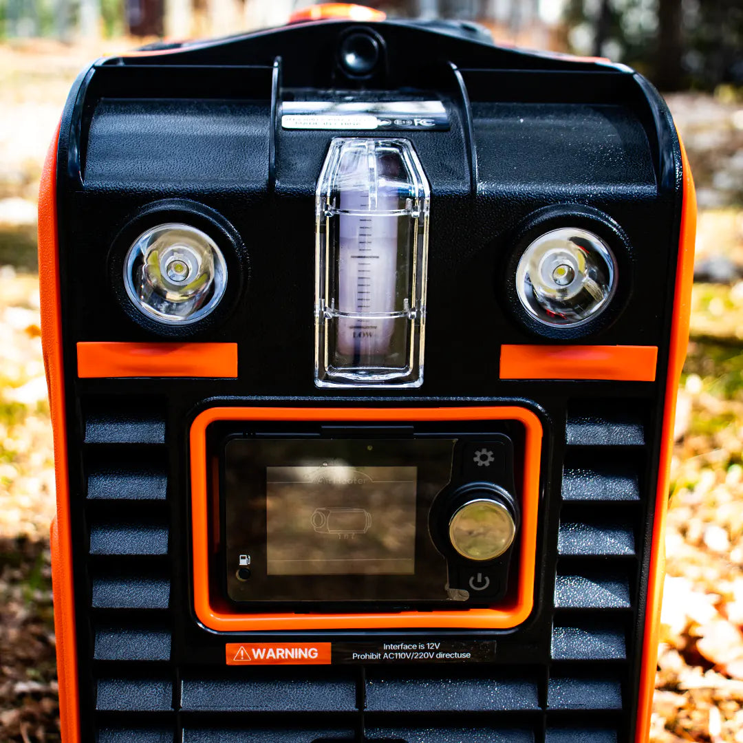 Front view with tank level