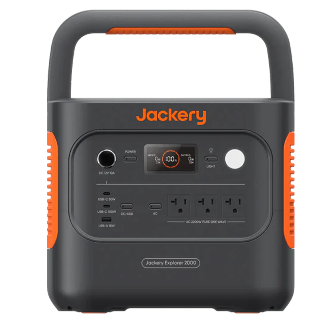 Portable Power Station Jackery E2000 V2 front view, perfect for camping