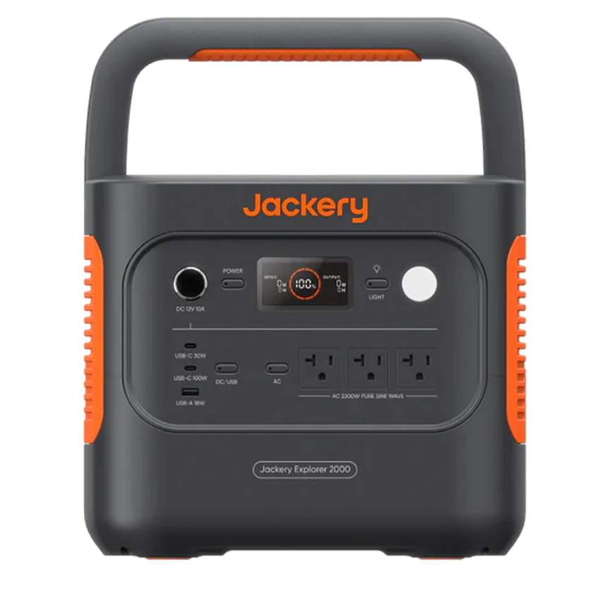 Portable Power Station Jackery E2000 V2 front view, perfect for camping