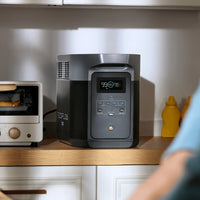 View of the portable power station operating in a kitchen