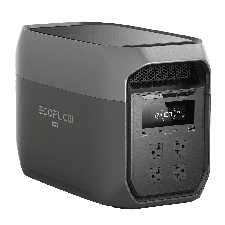 Side view of the portable power station