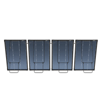 Rear view of the portable bifacial solar panels 