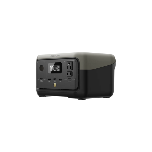 Side view of the river 2 power bank with ac outlet