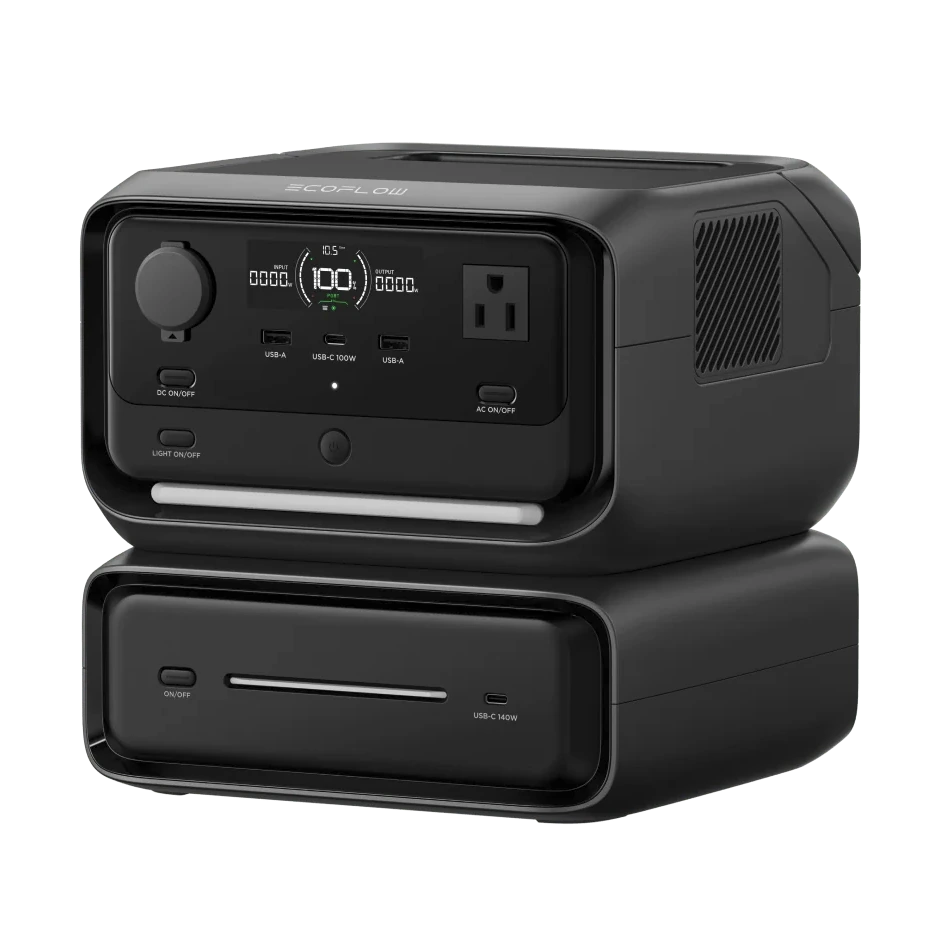 Power Bank with AC Outlet with extra battery expansion for longer stay