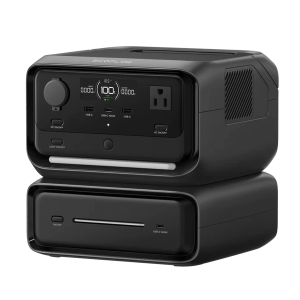 Power Bank with AC Outlet with extra battery expansion for longer stay